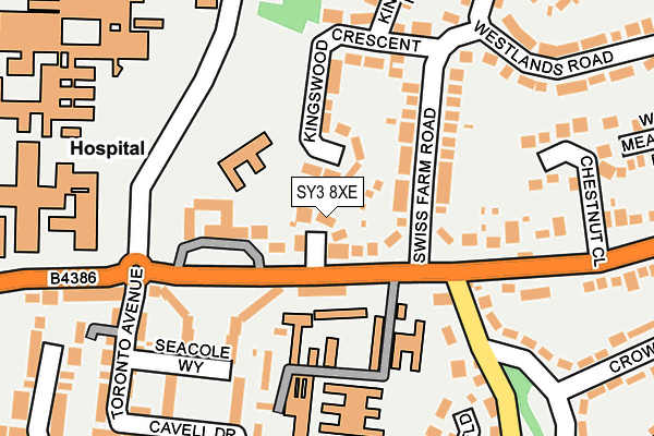 SY3 8XE map - OS OpenMap – Local (Ordnance Survey)