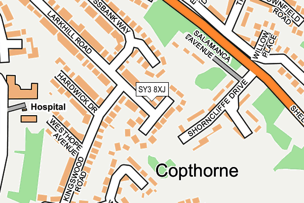 SY3 8XJ map - OS OpenMap – Local (Ordnance Survey)