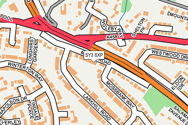 SY3 8XP map - OS OpenMap – Local (Ordnance Survey)