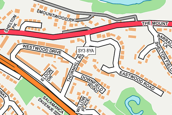 SY3 8YA map - OS OpenMap – Local (Ordnance Survey)