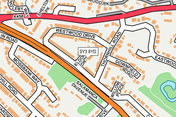 SY3 8YD map - OS OpenMap – Local (Ordnance Survey)