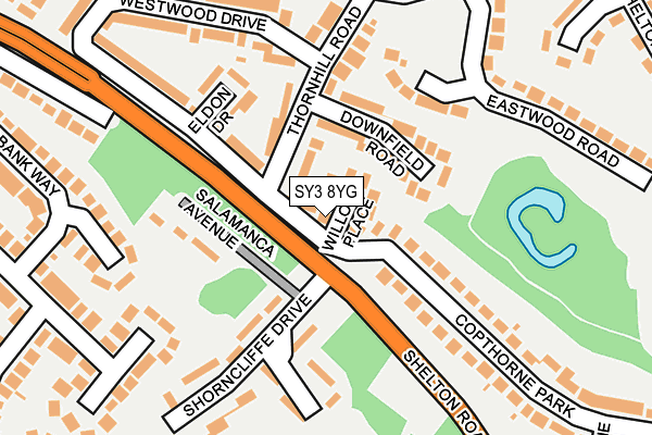 SY3 8YG map - OS OpenMap – Local (Ordnance Survey)