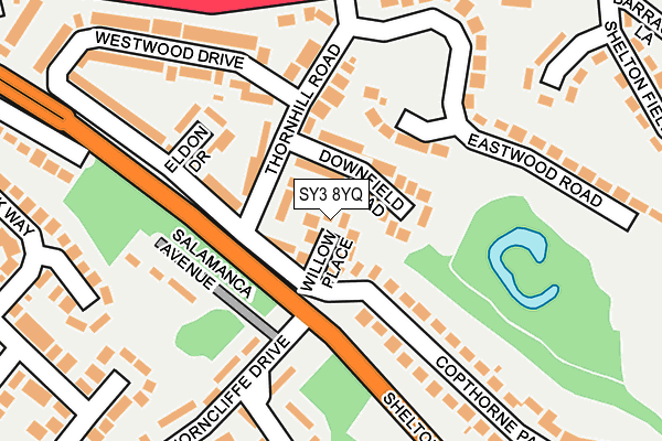 SY3 8YQ map - OS OpenMap – Local (Ordnance Survey)