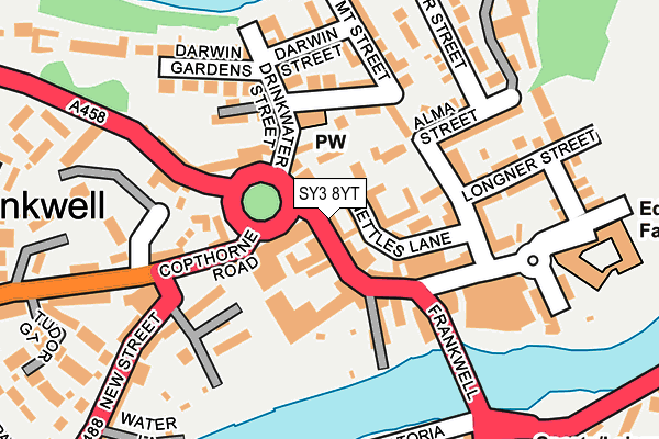 SY3 8YT map - OS OpenMap – Local (Ordnance Survey)