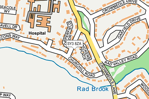 SY3 8ZA map - OS OpenMap – Local (Ordnance Survey)