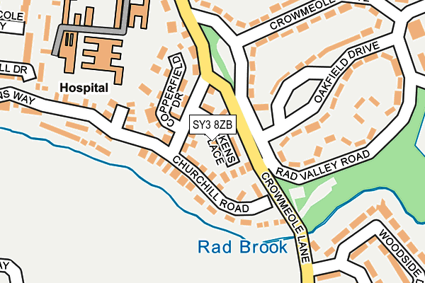 SY3 8ZB map - OS OpenMap – Local (Ordnance Survey)