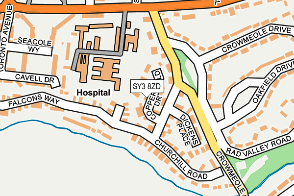 SY3 8ZD map - OS OpenMap – Local (Ordnance Survey)