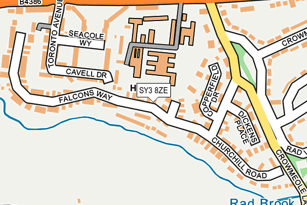 SY3 8ZE map - OS OpenMap – Local (Ordnance Survey)