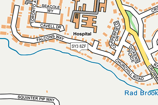 SY3 8ZF map - OS OpenMap – Local (Ordnance Survey)