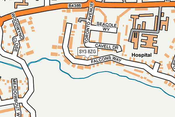 SY3 8ZG map - OS OpenMap – Local (Ordnance Survey)