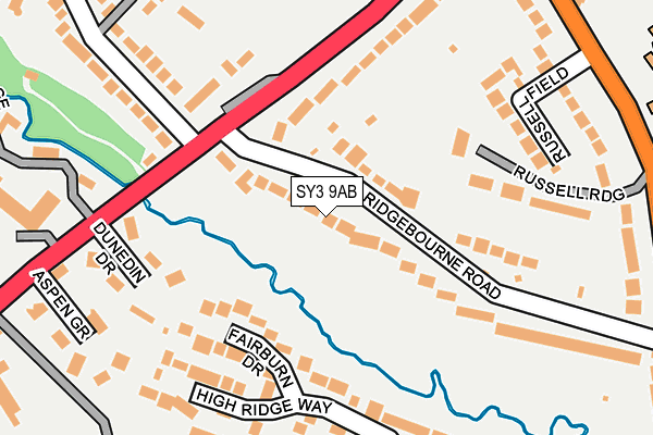 SY3 9AB map - OS OpenMap – Local (Ordnance Survey)