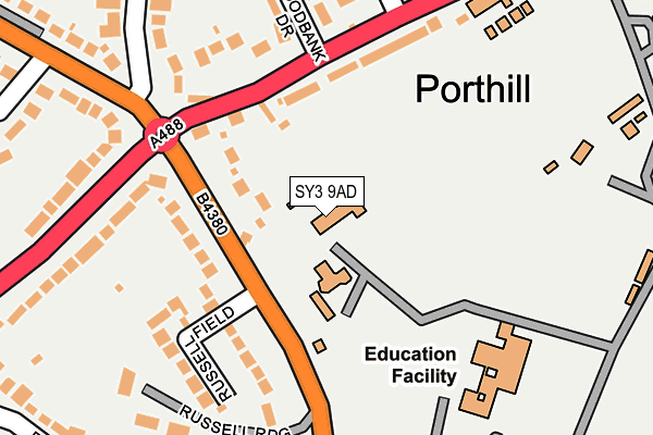 SY3 9AD map - OS OpenMap – Local (Ordnance Survey)