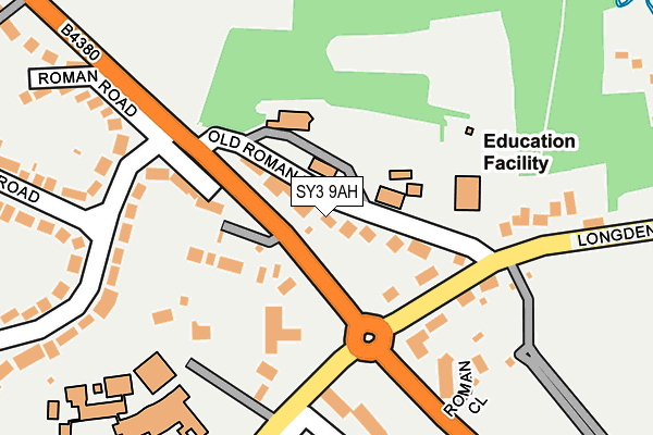 SY3 9AH map - OS OpenMap – Local (Ordnance Survey)
