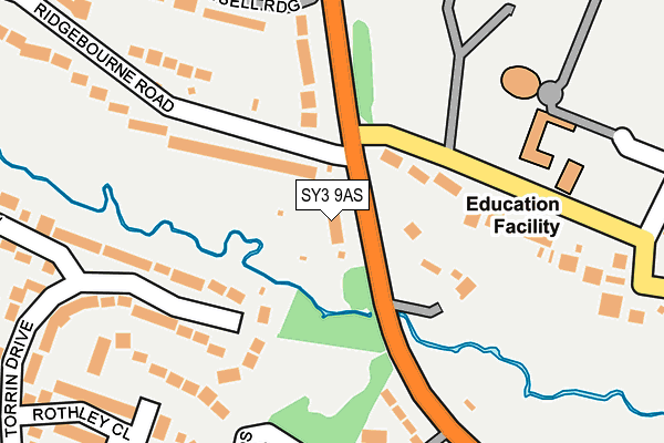 SY3 9AS map - OS OpenMap – Local (Ordnance Survey)
