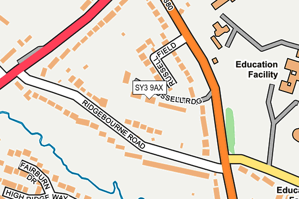 SY3 9AX map - OS OpenMap – Local (Ordnance Survey)