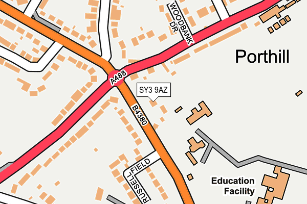 SY3 9AZ map - OS OpenMap – Local (Ordnance Survey)