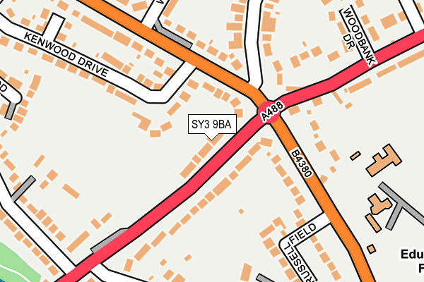 SY3 9BA map - OS OpenMap – Local (Ordnance Survey)