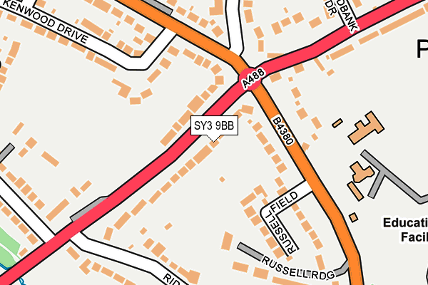 SY3 9BB map - OS OpenMap – Local (Ordnance Survey)