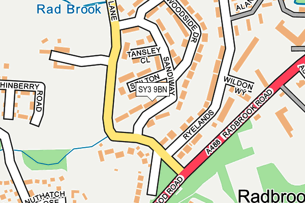 SY3 9BN map - OS OpenMap – Local (Ordnance Survey)