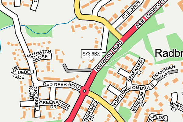 SY3 9BX map - OS OpenMap – Local (Ordnance Survey)