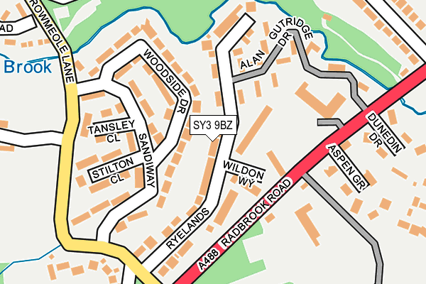 SY3 9BZ map - OS OpenMap – Local (Ordnance Survey)