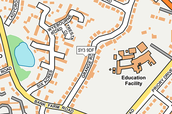 SY3 9DF map - OS OpenMap – Local (Ordnance Survey)
