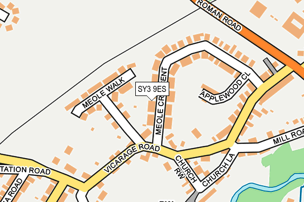 SY3 9ES map - OS OpenMap – Local (Ordnance Survey)