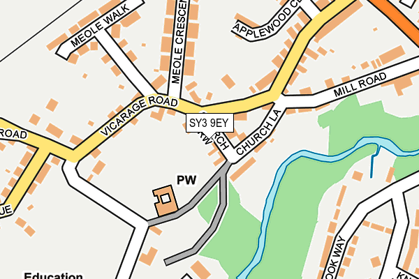 SY3 9EY map - OS OpenMap – Local (Ordnance Survey)