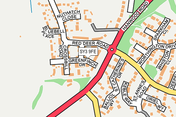 SY3 9FE map - OS OpenMap – Local (Ordnance Survey)