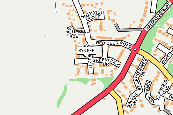 SY3 9FF map - OS OpenMap – Local (Ordnance Survey)
