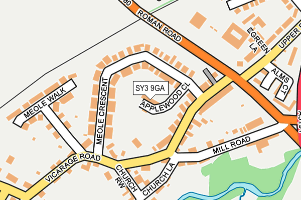 SY3 9GA map - OS OpenMap – Local (Ordnance Survey)