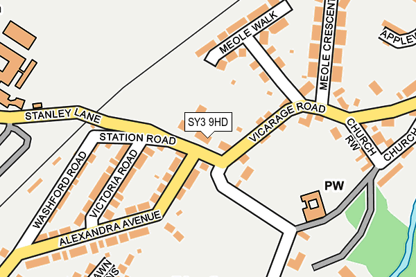 SY3 9HD map - OS OpenMap – Local (Ordnance Survey)