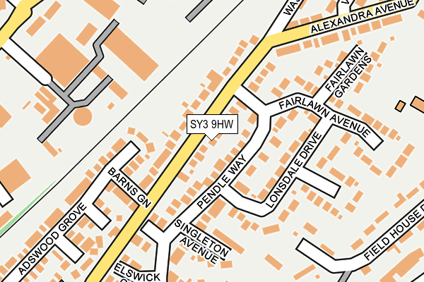 SY3 9HW map - OS OpenMap – Local (Ordnance Survey)