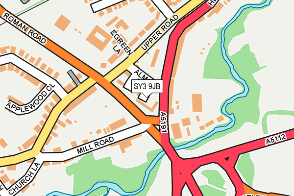 SY3 9JB map - OS OpenMap – Local (Ordnance Survey)