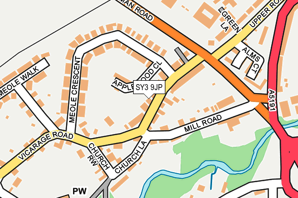 SY3 9JP map - OS OpenMap – Local (Ordnance Survey)