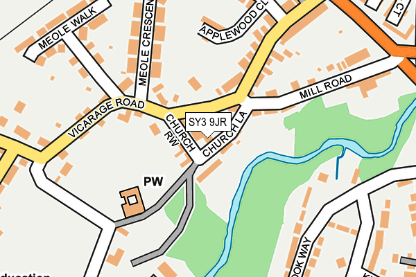 SY3 9JR map - OS OpenMap – Local (Ordnance Survey)