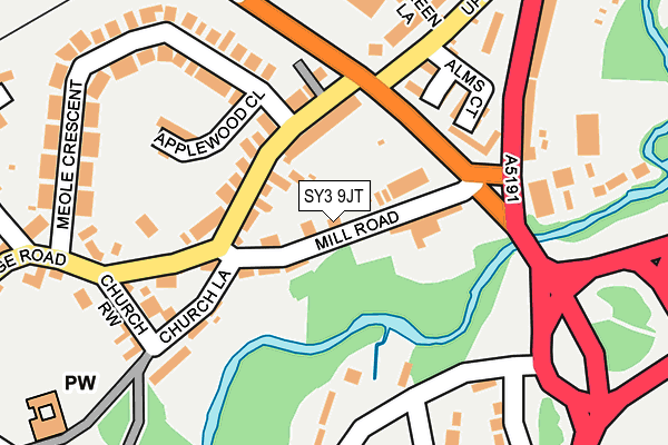 SY3 9JT map - OS OpenMap – Local (Ordnance Survey)