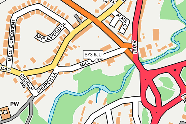 SY3 9JU map - OS OpenMap – Local (Ordnance Survey)