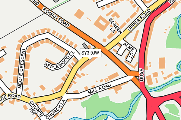 SY3 9JW map - OS OpenMap – Local (Ordnance Survey)