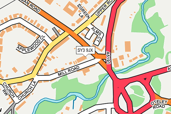 SY3 9JX map - OS OpenMap – Local (Ordnance Survey)