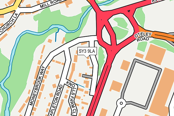 SY3 9LA map - OS OpenMap – Local (Ordnance Survey)