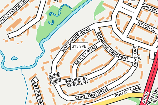 SY3 9PB map - OS OpenMap – Local (Ordnance Survey)