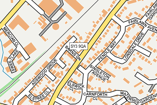 SY3 9QA map - OS OpenMap – Local (Ordnance Survey)