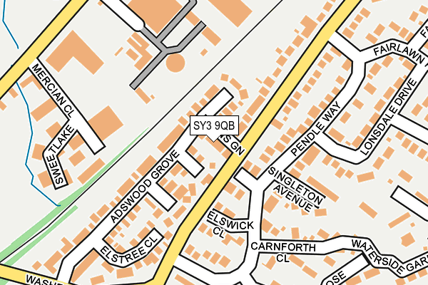 SY3 9QB map - OS OpenMap – Local (Ordnance Survey)
