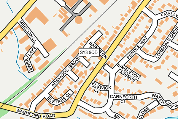 SY3 9QD map - OS OpenMap – Local (Ordnance Survey)