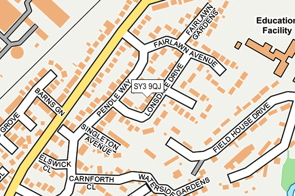 SY3 9QJ map - OS OpenMap – Local (Ordnance Survey)