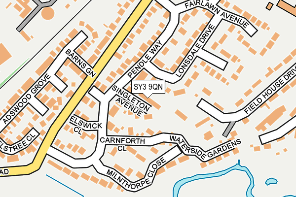 SY3 9QN map - OS OpenMap – Local (Ordnance Survey)