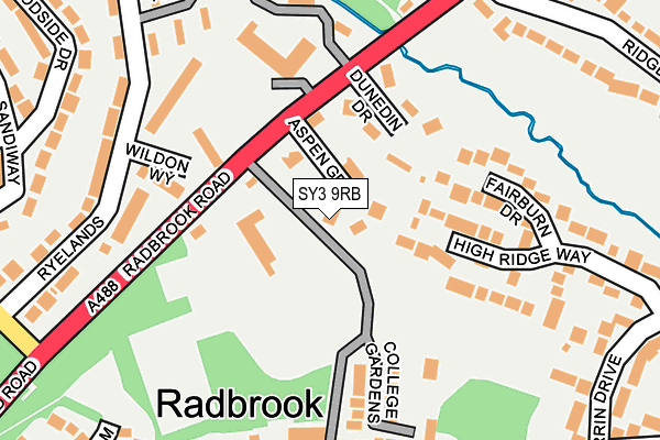 SY3 9RB map - OS OpenMap – Local (Ordnance Survey)