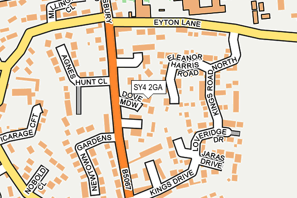 SY4 2GA map - OS OpenMap – Local (Ordnance Survey)
