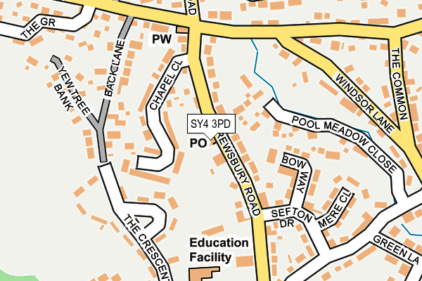 SY4 3PD map - OS OpenMap – Local (Ordnance Survey)